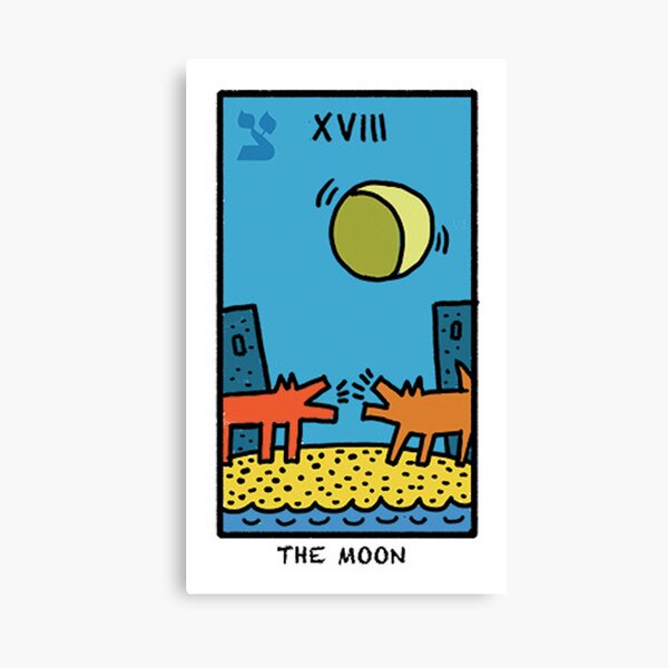 Kieth Haring Moon Tarot Canvas Print