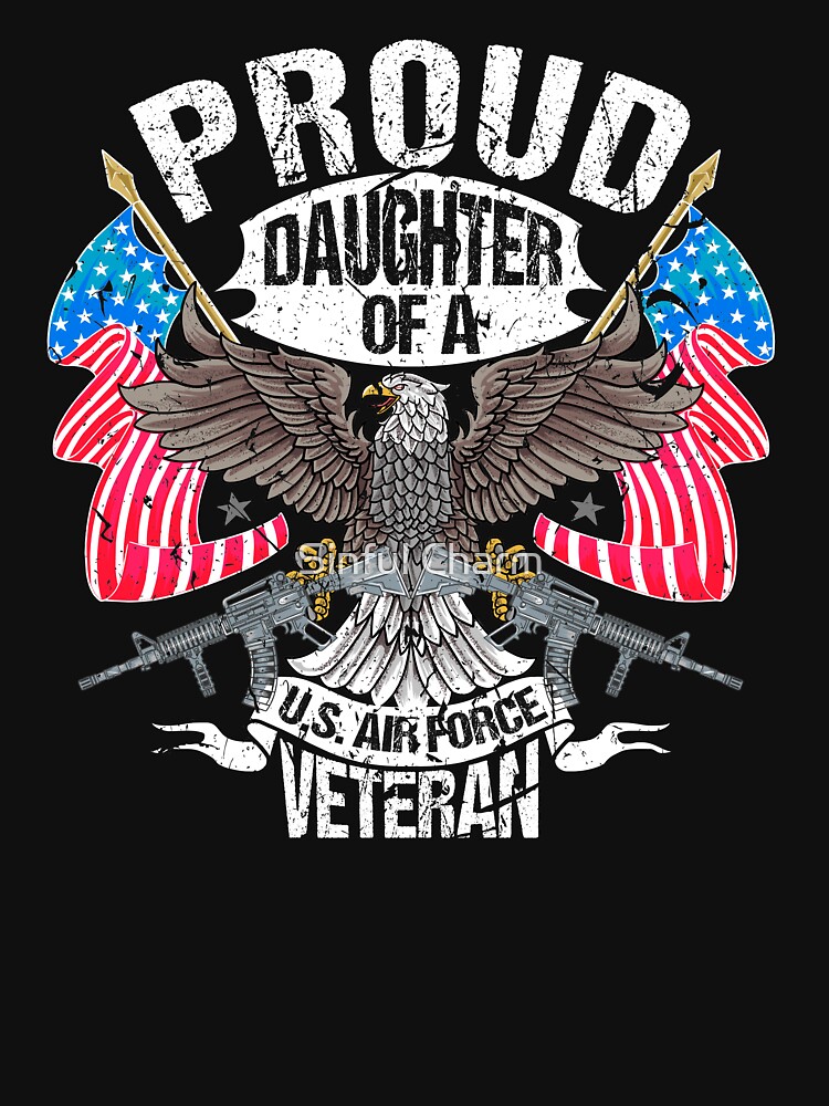 "Proud Daughter of An Air Force Veteran Dad Father" Pullover Hoodie by