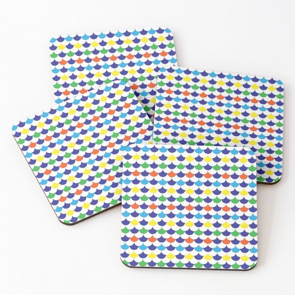 Item preview, Navy Blue Colorful Scallop Pattern designed and sold by greenoriginals.