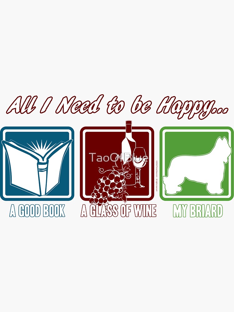 Book, Wine, Briard by TaoOfBlue
