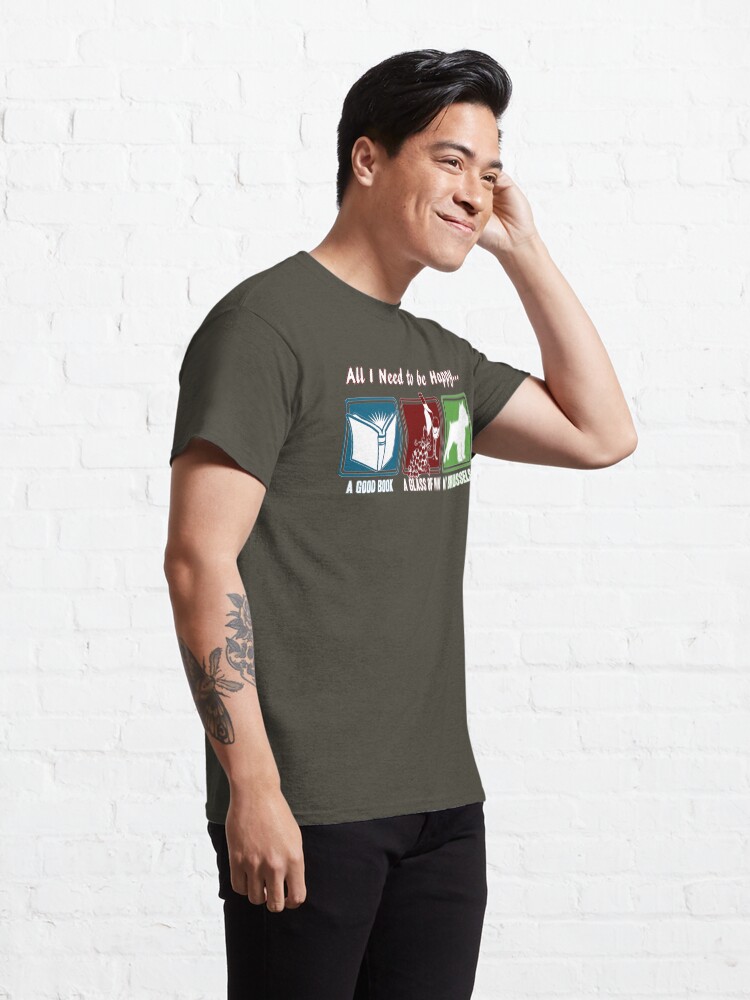Alternate view of Book, Wine, Brussels Griffon Classic T-Shirt