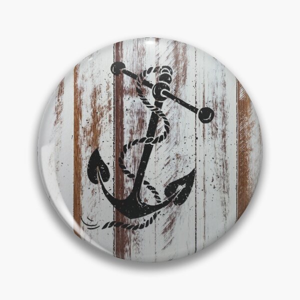 Item preview, Nautical Anchor Wooden Roman Numeral Clock designed and sold by ClocksMan.