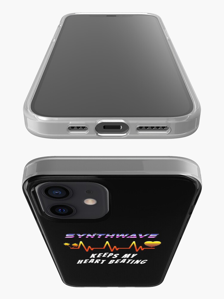 Alternate view of Synthwave keeps my heart beating iPhone Case