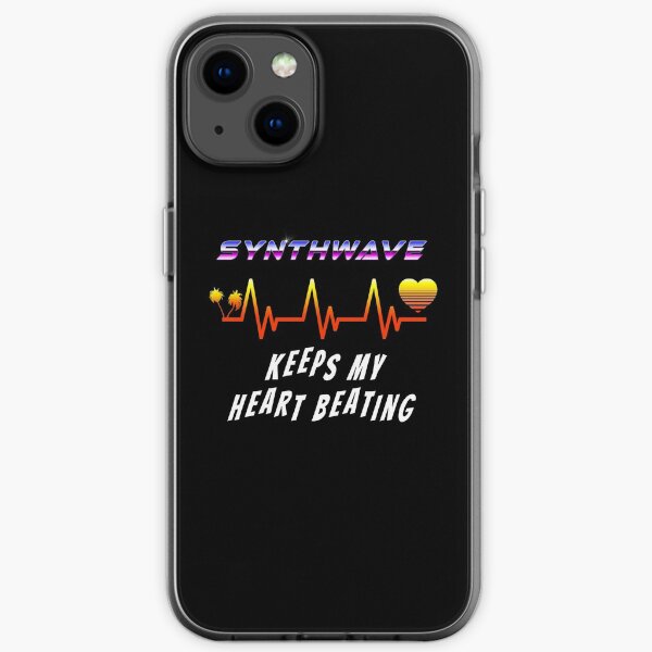 Synthwave keeps my heart beating iPhone Soft Case