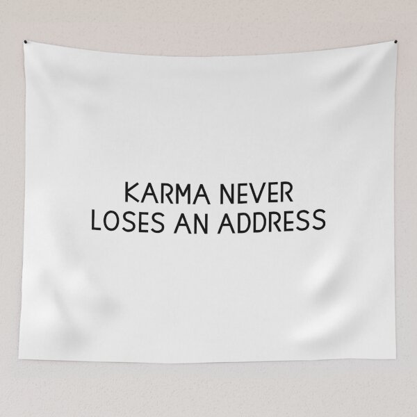 Item preview, karma never loses and address designed and sold by motivation4you.