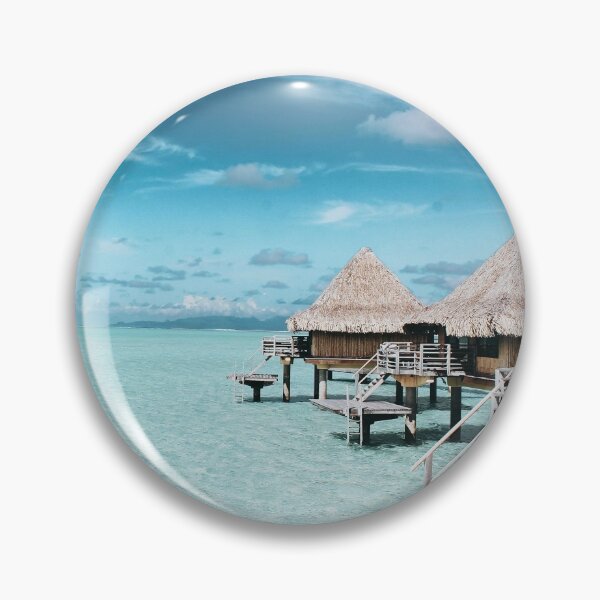 Item preview, Maldives Bora Bora Bungalow View Nautical Clock designed and sold by ClocksMan.
