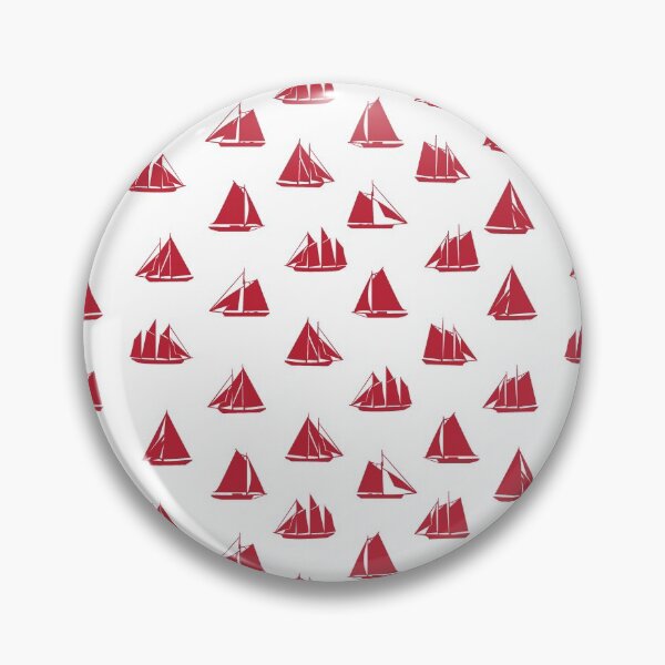 Item preview, Red Boat Pattern Nautical Clock designed and sold by ClocksMan.