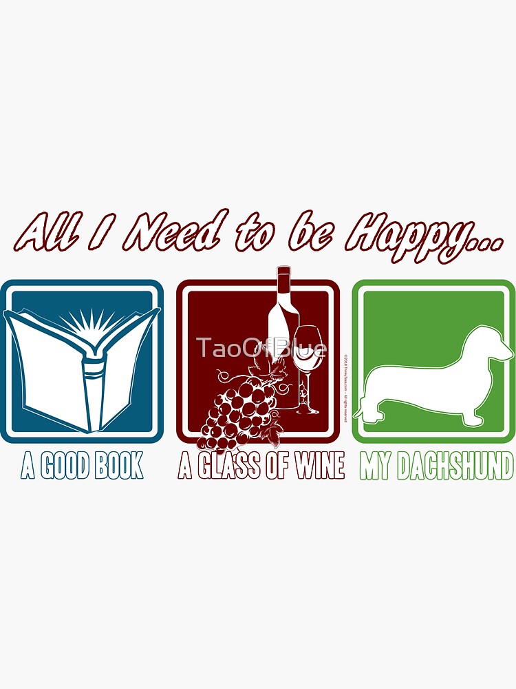 Book, Wine, Dachshund (Smooth) by TaoOfBlue