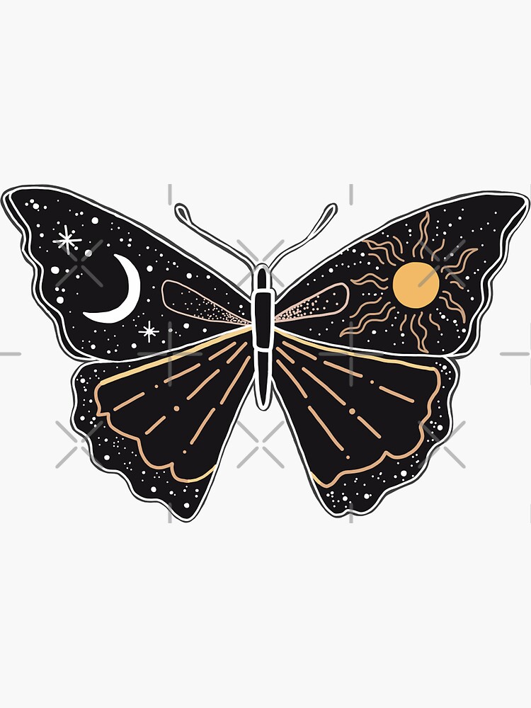 Butterfly and Moon Sticker – Big Moods