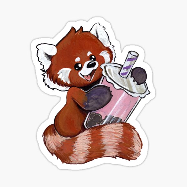 Item preview, Boba tea red panda designed and sold by ArtOfBianca.