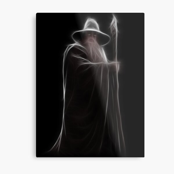 Neon Wizard Metal Print