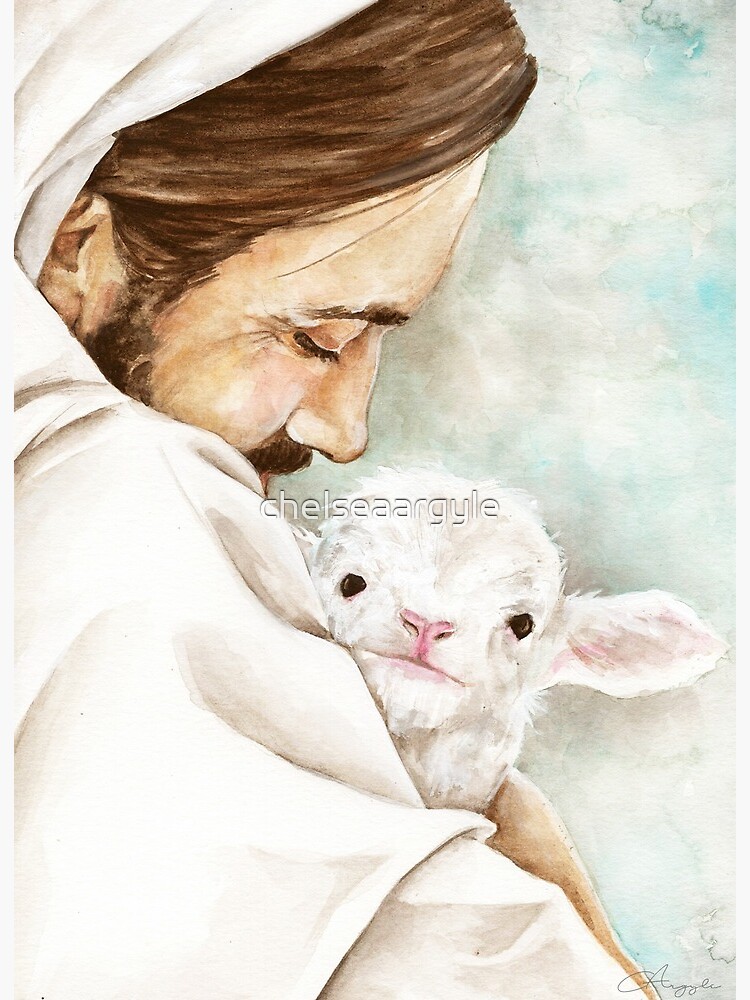 Christ With Lamb Watercolor Print" Art Board Print By Chelseaargyle | Redbubble