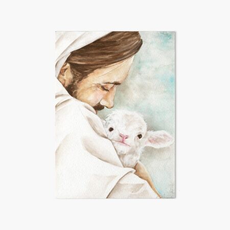 Item preview, Christ with Lamb Watercolor Print designed and sold by chelseaargyle.