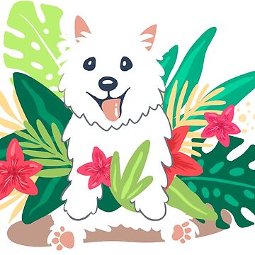 Artwork thumbnail, Westie dog Happy Spring by Miruna Illustration