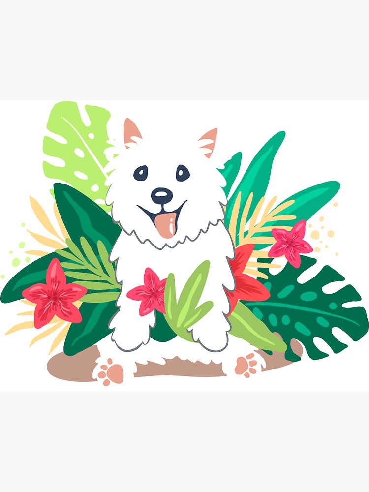 Thumbnail 3 of 3, Magnet, Westie dog Happy Spring designed and sold by mirunasfia.