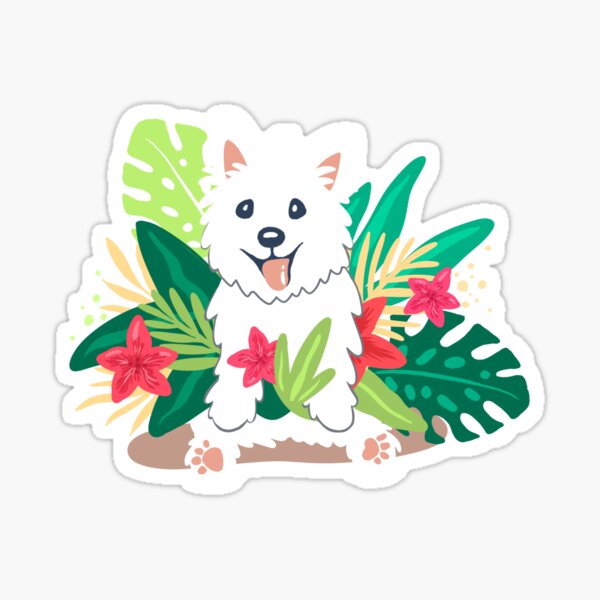 Westie dog Happy Spring Sticker