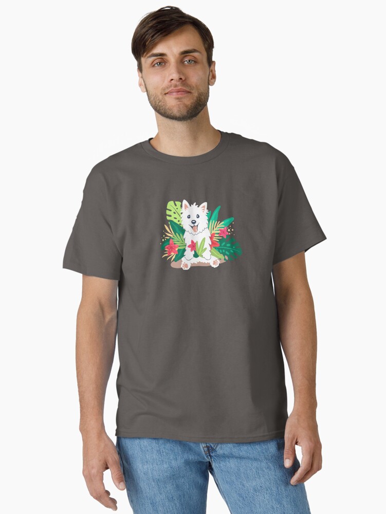 Thumbnail 1 of 7, Classic T-Shirt, Westie dog Happy Spring designed and sold by mirunasfia.