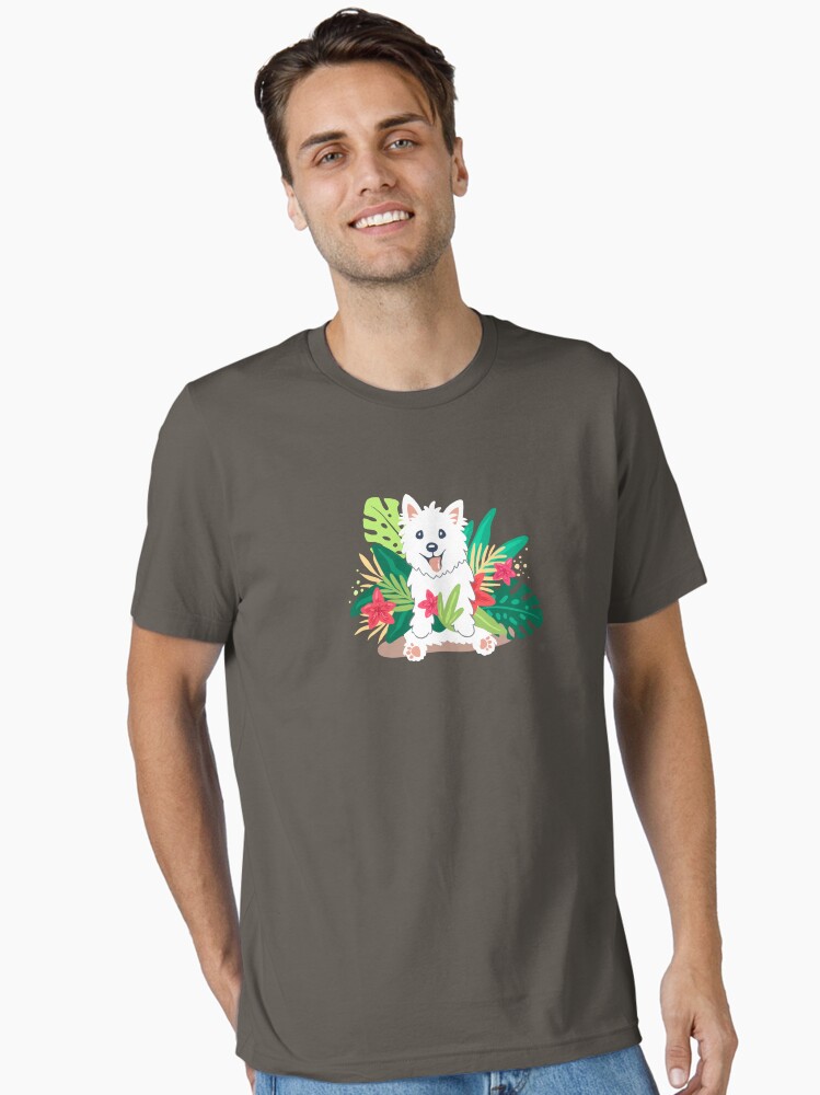 Thumbnail 1 of 7, Essential T-Shirt, Westie dog Happy Spring designed and sold by mirunasfia.