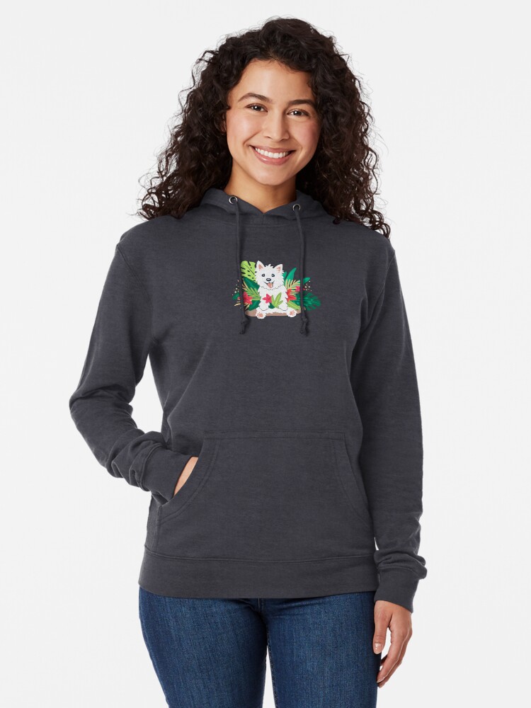 Thumbnail 2 of 5, Lightweight Hoodie, Westie dog Happy Spring designed and sold by mirunasfia.