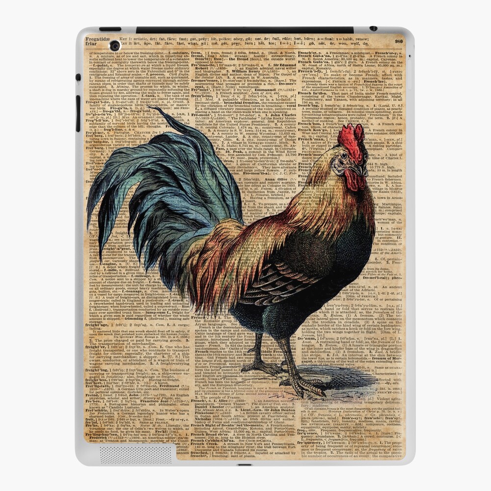 Beautiful Peacocks on Real Antique Dictionary Book Pages, Wall