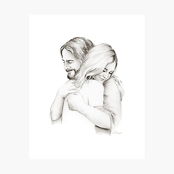 Item preview, Christ Hugging Girl  designed and sold by chelseaargyle.