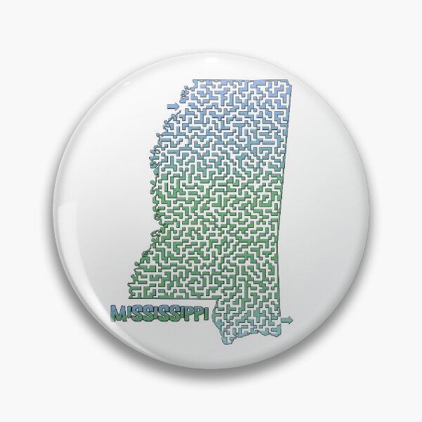 Artikelvorschau, Mississippi State Outline Maze & Labyrinth entworfen und verkauft von gorff.