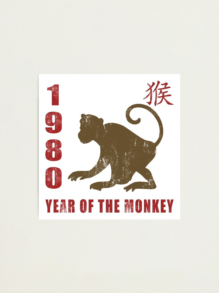 Year of The Monkey 1980 Chinese Zodiac Monkey 1980 Photographic Print