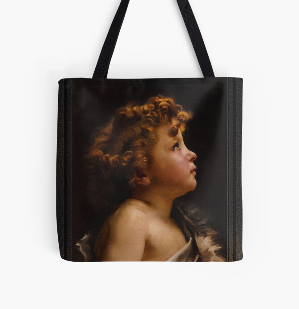 Young John The Baptist by William-Adolphe Bouguereau Old Masters Classical Fine Art Reproduction Floor Pillow