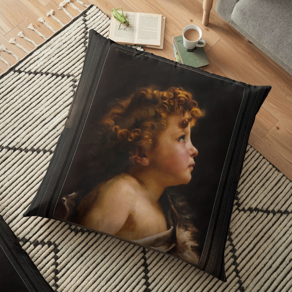 Young John The Baptist by William-Adolphe Bouguereau - The Holy Messenger 3 Young John The Baptist by William-Adolphe Bouguereau Old Masters Classical Fine Art Reproduction Floor Pillow