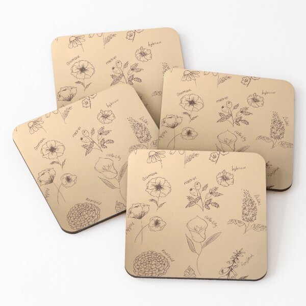 Item preview, hand drawn botanical print in neutral designed and sold by Cosmiaart.