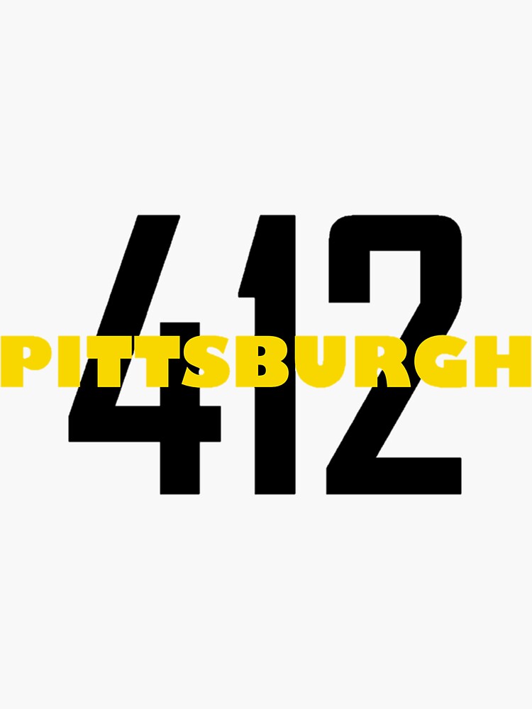  412 Pittsburgh Yellow text Design City Skyline