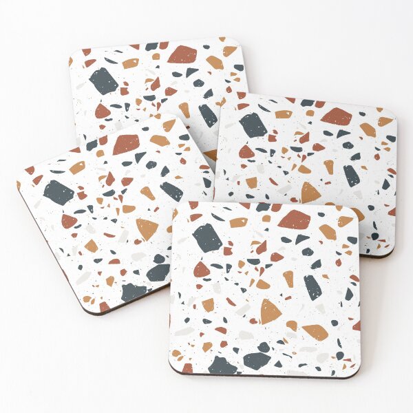 Item preview, Terrazzo Stone Pattern (Navy + Terracotta + Mustard) designed and sold by NeptuneDesigns.