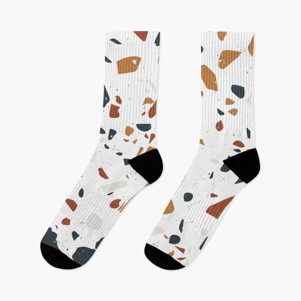 Item preview, Terrazzo Stone Pattern (Navy + Terracotta + Mustard) designed and sold by NeptuneDesigns.