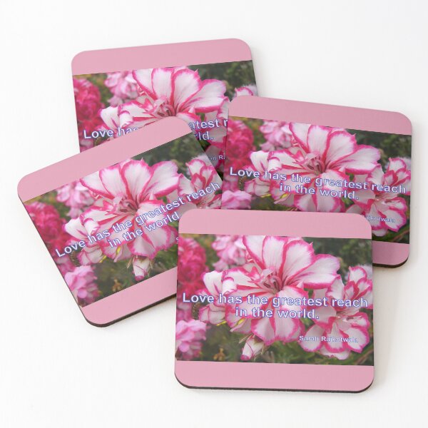 Item preview, Love Has the Greatest Reach in the World with Pink Flowers designed and sold by Sarah  Rajkotwala.