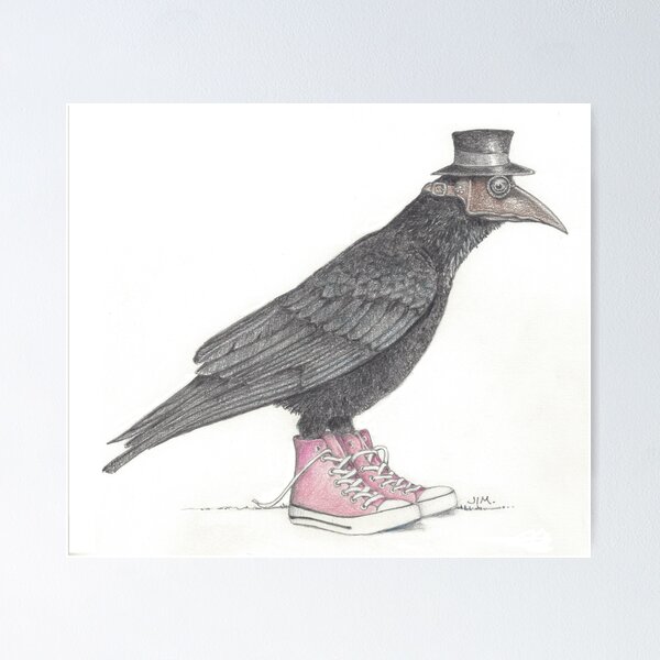Item preview, Plague bird in pink high tops designed and sold by JimsBirds.