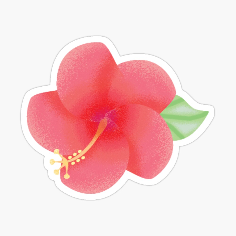 Hawaiian pink flower sticker  Sticker for Sale by ellieprints