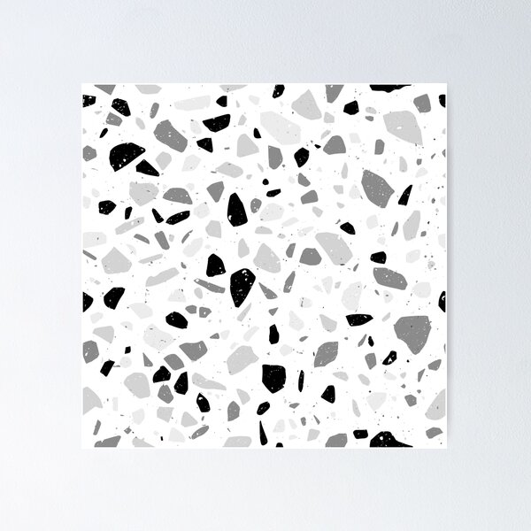 Item preview, Patrón de piedra de terrazo (negro + gris) designed and sold by NeptuneDesigns.