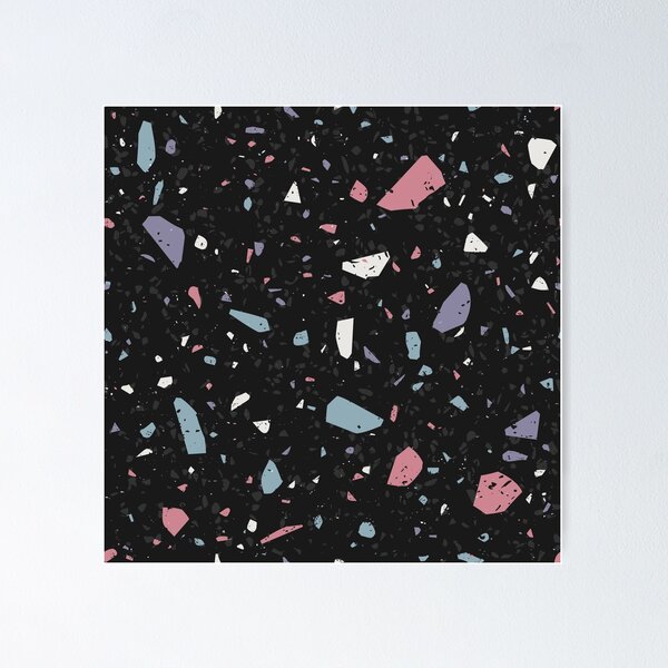 Aperçu de l'œuvre Motif de pierre de terrazzo (pop de couleur foncée) créée et vendue par NeptuneDesigns.