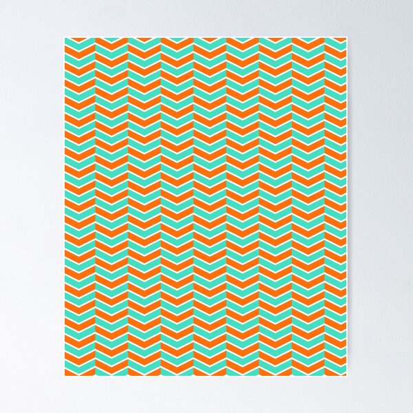 Item preview, Mint Green, Orange and White Chevron Arrow Pattern designed and sold by SqueakyRicardo.