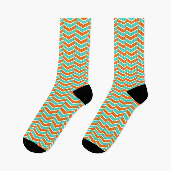Item preview, Mint Green, Orange and White Chevron Arrow Pattern designed and sold by SqueakyRicardo.
