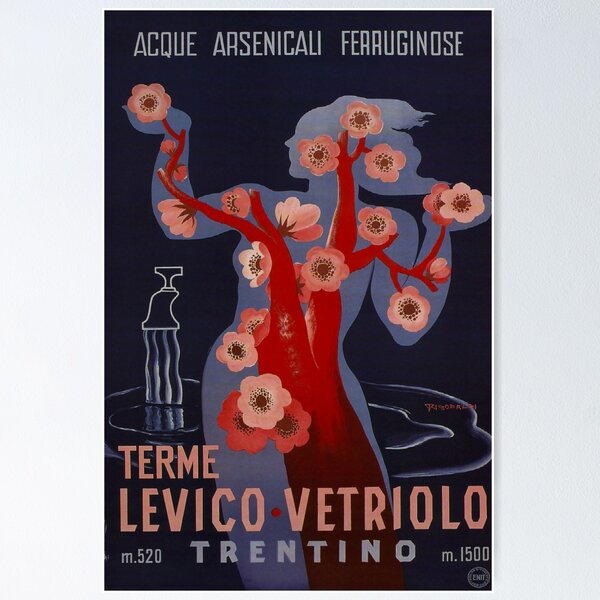 Aperçu de l'œuvre Terme Levico Vertiolo affiche vintage créée et vendue par stickart-marek.