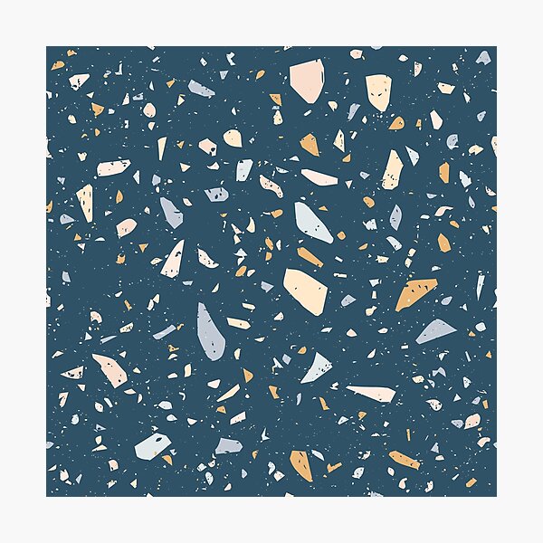 Aperçu de l'œuvre Terrazzo Stone Pattern (Blue Green Earthtone) créée et vendue par NeptuneDesigns.