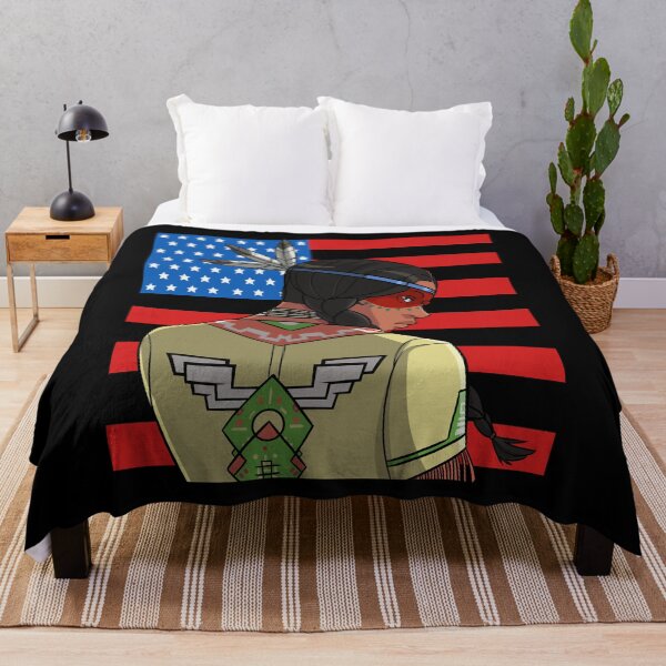 Item preview, Native American Day Female Indian Warrior American Flag designed and sold by Nosek1ng.