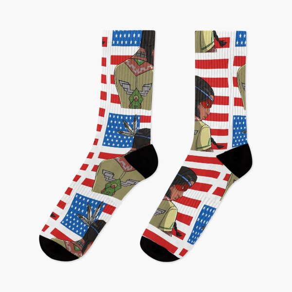 Item preview, Native American Day Female Indian Warrior American Flag designed and sold by Nosek1ng.