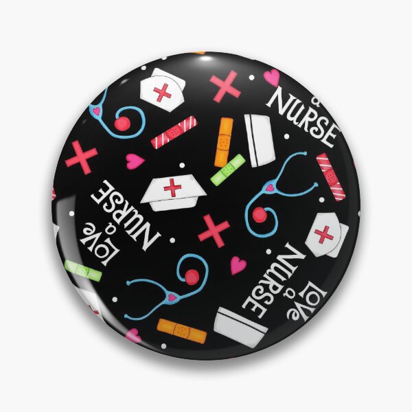 Item preview, Love a Nurse Whimsy Art Pattern Black designed and sold by phyllisdobbs.