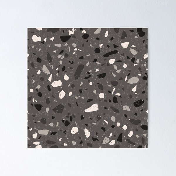Aperçu de l'œuvre Motif de pierre de terrazzo (niveaux de gris) créée et vendue par NeptuneDesigns.
