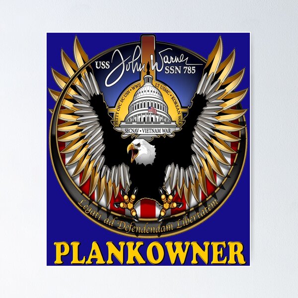 Item preview, SSN-785 Plank Owner Logo for Dark Colors designed and sold by Nikki SpaceStuffPlus.