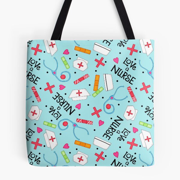 Item preview, Love a Nurse Medical Art Light Turquoise Blue designed and sold by phyllisdobbs.