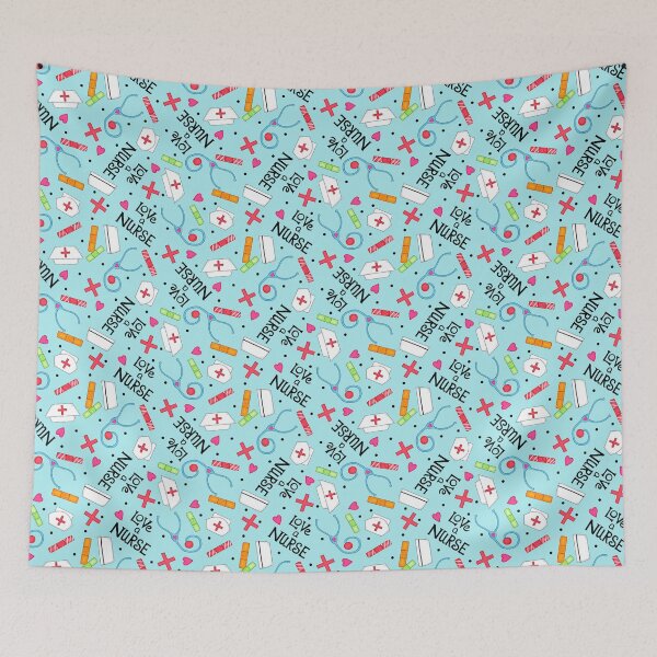 Item preview, Love a Nurse Medical Art Light Turquoise Blue designed and sold by phyllisdobbs.