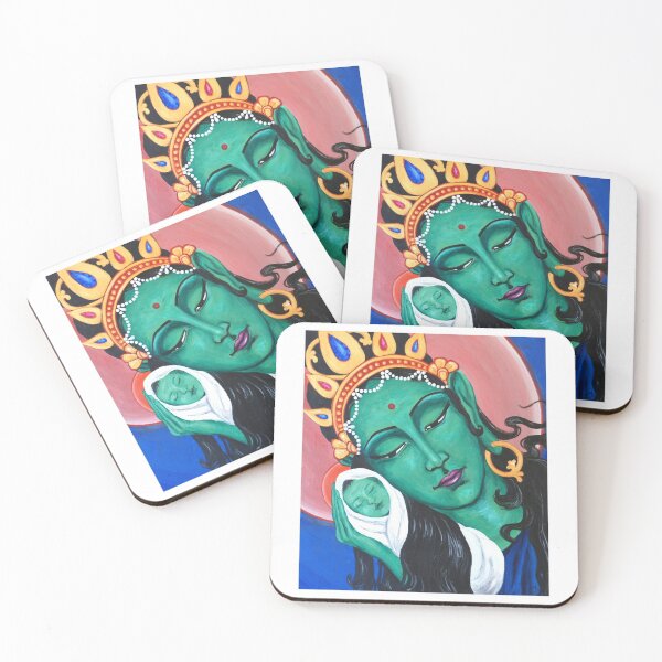 Item preview, Green Tara -acrylic on canvas designed and sold by margotmythmaker.